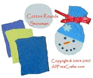 Recycled Craft Ideas Sell on Make A Snowman From Cosmetic Cotton Rounds   Christmas Craft Idea
