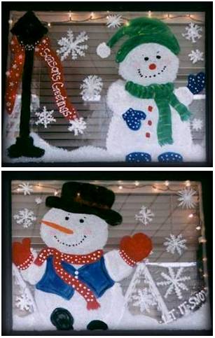 Window Decorating Ideas on Homemade Painted Winter And Christmas Windows