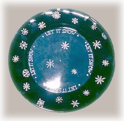 painted snowy charger plate