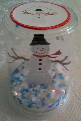 snowman paper snow globe