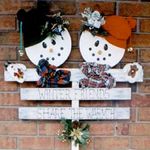 snowman wooden stake
