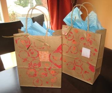 hand painted gift bags