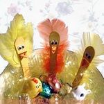 craft stick and feather chicks