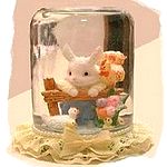 glass jar bunny
