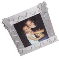 craft stick photo frame with hot glue detail