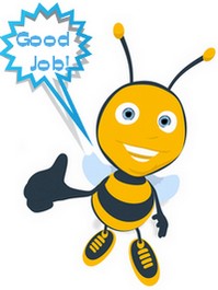bee holding Good Job sign