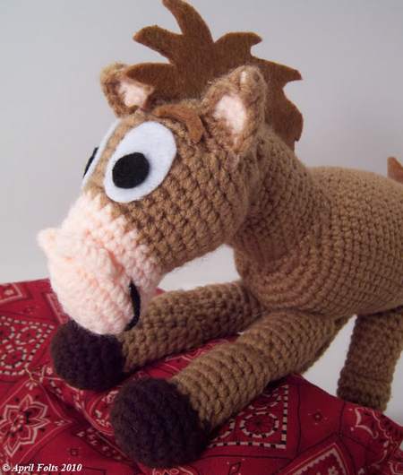 crochet brown pony