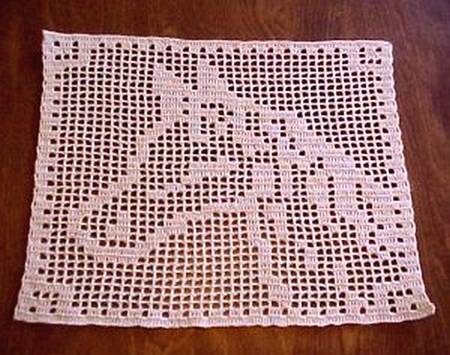 filet crochet horse head