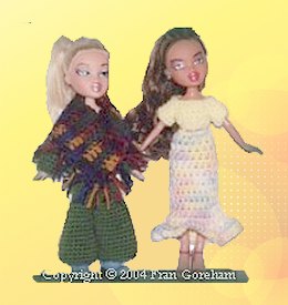 Crocheted Poncho and Flounced Skirt