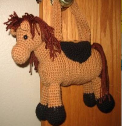 crocheted horse purse