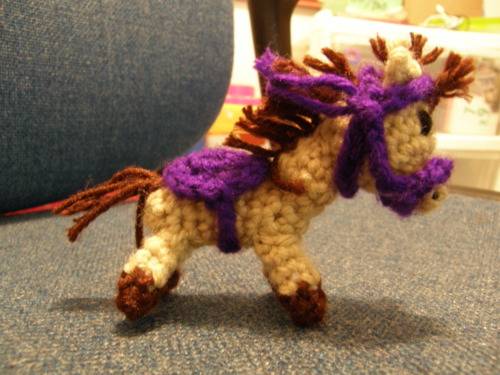 miniature crocheted horse