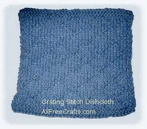 grating stitch knitted dish cloth