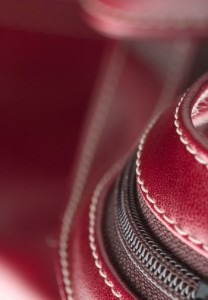 red leather stitching detail