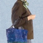 tote knitted from shopping bags