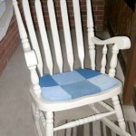 patchwork denim rocking chair pad