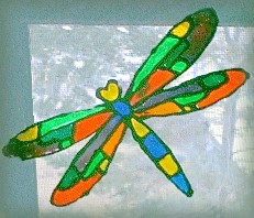 faux stained glass dragonfly