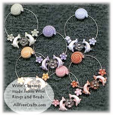  Simple Homemade Wine Glass Charms using Wire Rings and Beads