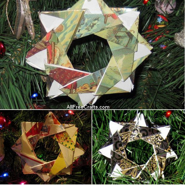 origami Christmas card stars