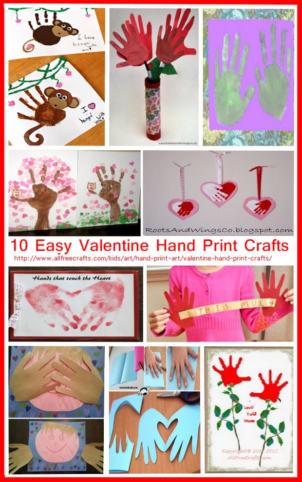 10 Easy Valentine Hand Print Crafts