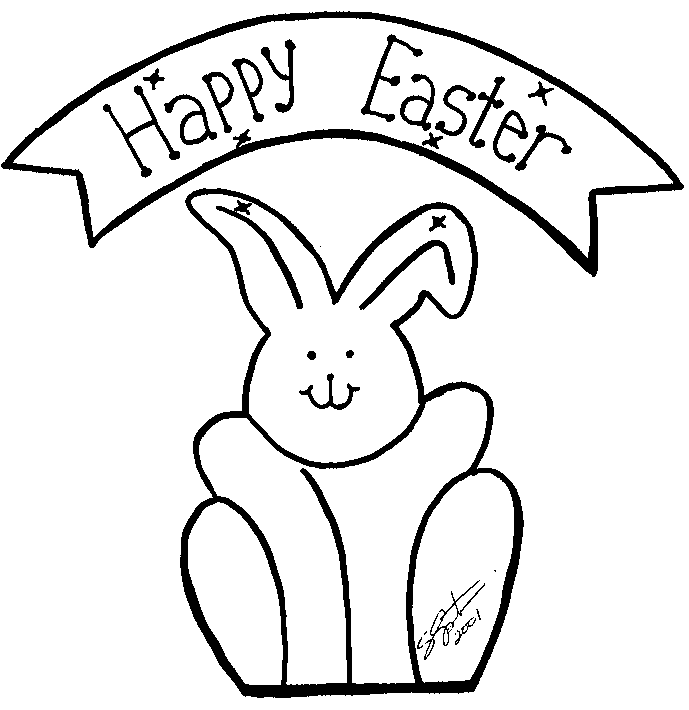 easter bunny pics to colour. Happy Easter Bunnies