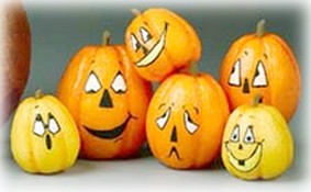 decoupaged styrofoam pumpkins