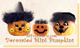 Craft Ideas Decorating Small Pumpkins on How To Decorate Mini Pumpkins For Halloween