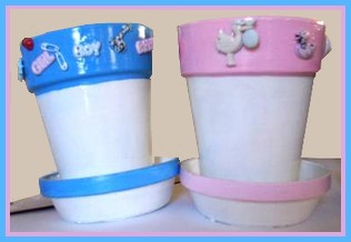 Craft Ideas Baby on Free Baby Shower Crafts Welcome Baby Terracotta Pots These Little Pots