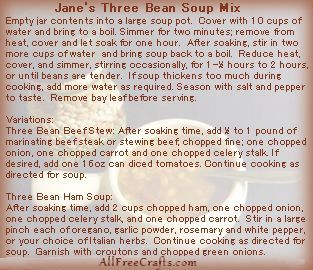 bean soup label