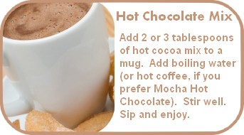 hot chocolate jar mix label