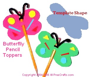 Craft Ideas  Photographs on Free Kids Fun Foam Crafts  Butterfly Pencil Topper