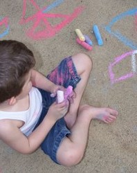 sidewalk chalk drawing
