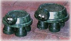 clay saucer turtle duo