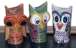 paper roll owl trio