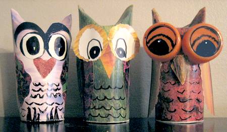 toilet paper roll owls