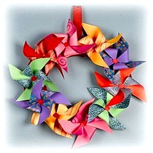 paper pinwheel wreath