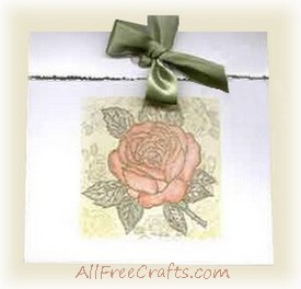 homemade rose motif greeting card