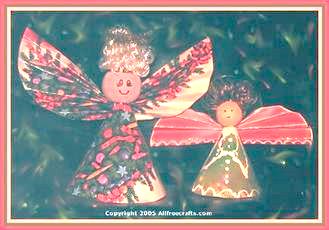 angels made from Christmas cards