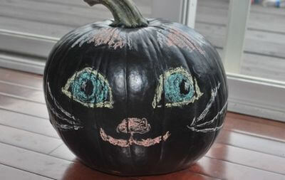 chalkboard painted pumpkin