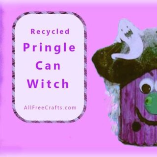 recycled chip can Halloween witch decoration