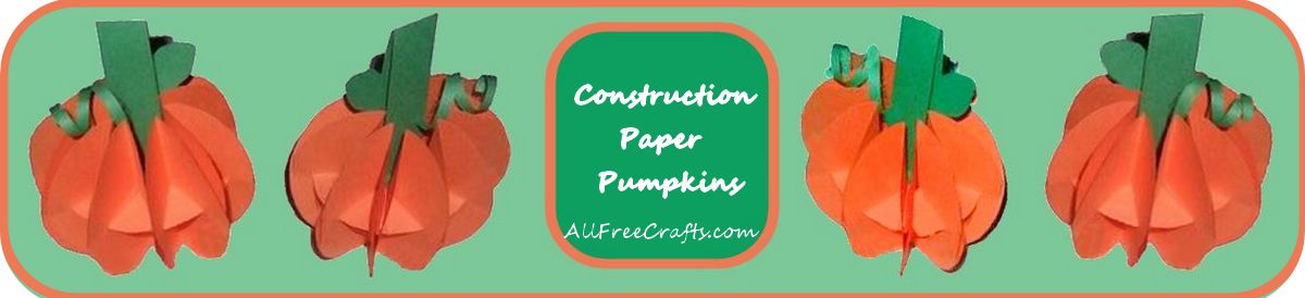 four construction paper pumpkins