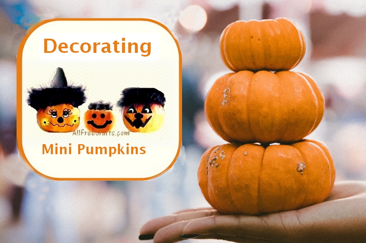 decorating mini pumpkins
