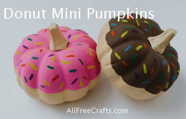 painted donut mini pumpkins