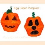 egg carton pumpkins