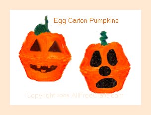 egg carton pumpkins