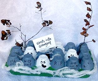 egg carton ghosts