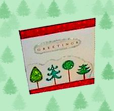 homemade Christmas card with Christmas trees