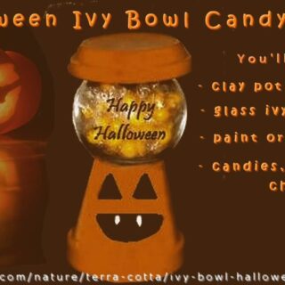 halloween ivy bowl candy jar