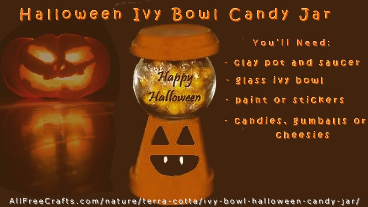 halloween ivy bowl candy jar