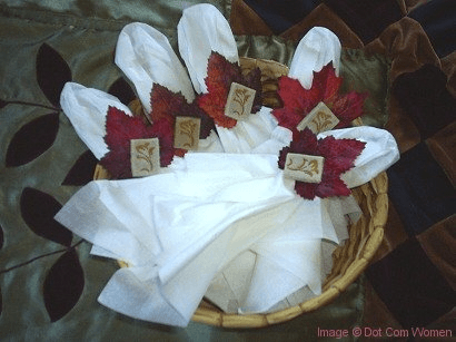 leaf napkin rings