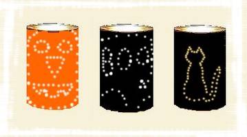 Punched Tin Can Halloween Luminaries